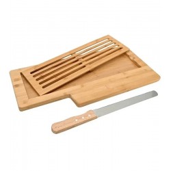 Tabua Migalheira 50cm Para Pães Em Bambu Com Faca Ecokitchen Mimo Style